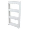 Basicwise Slim Storage Cabinet Organizer 4 Shelf Rolling Pull Out Cart Rack Tower with Wheels QI003220